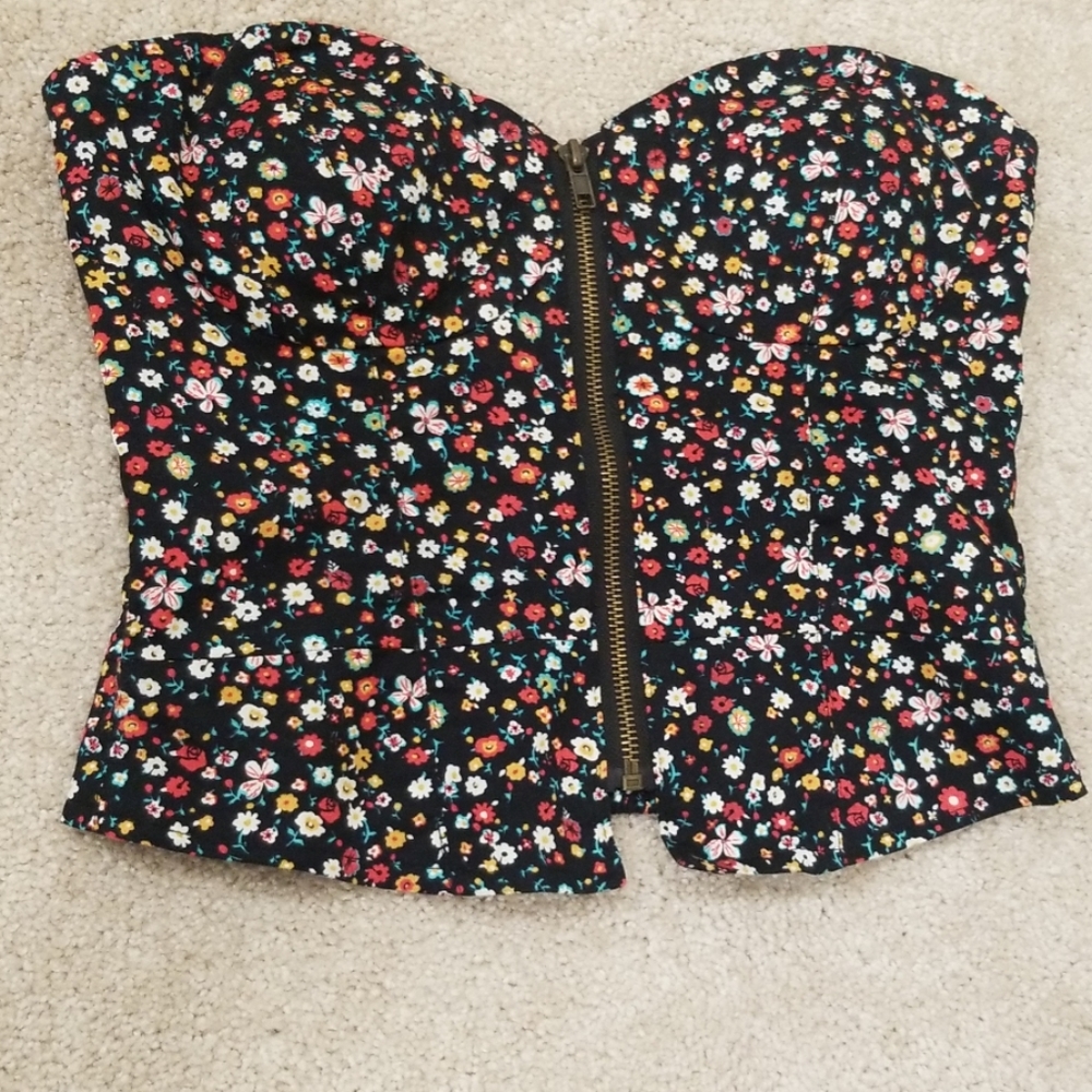 Strapless Floral Top